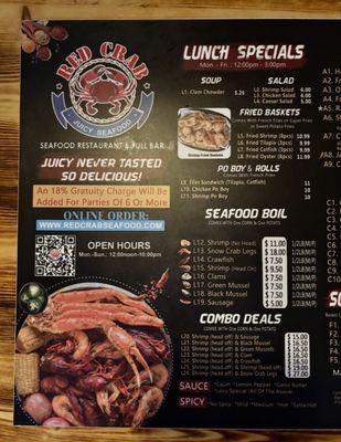 Menu photo 3 Red Crab Jacksonville, FL