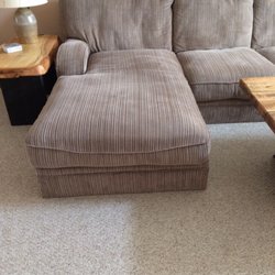 Ashley HomeStore - Just to give of what chaise after 1 month (only a father of weekly tutored student had sat on it - note other pillows now too...