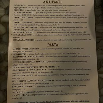 Bar Bosco / Alimentari Da Pesavento - Menu (Side 2) - Italian Near Me - Terre Haute, Indiana