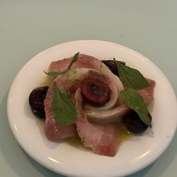 CENTO Raw Bar - Hamachi Crudo with Chili lime sauce and cherries. - Seafood Near Me - Los Angeles, California CENTO Raw Bar - Hamachi Crudo with Chili lime sauce and cherries. - Seafood Near Me - Los Angeles, California