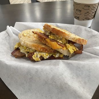 The Ancestral Oven - Bacon, egg, and cheese on sourdough slices. - Bakeries Near Me - Oak Lawn, Illinois The Ancestral Oven - Bacon, egg, and cheese on sourdough slices. - Bakeries Near Me - Oak Lawn, Illinois