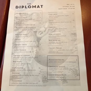 The Diplomat - Menu - New American Near Me - Milwaukee, Wisconsin The Diplomat - Menu - New American Near Me - Milwaukee, Wisconsin