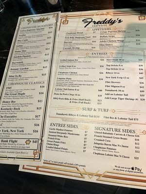Menu photo 1 Freddy’s Chophouse San Diego, CA