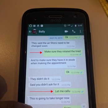 Honest-1 Auto Care - WhatsApp screen capture2 from July 25, 2019 - Auto Repair Near Me - Aurora, Illinois