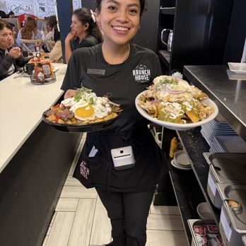 The Brunch House - Elisa an amazing waitress with a couple of our delicious plates - Breakfast & Brunch Near Me - Provo, Utah The Brunch House - Elisa an amazing waitress with a couple of our delicious plates - Breakfast & Brunch Near Me - Provo, Utah