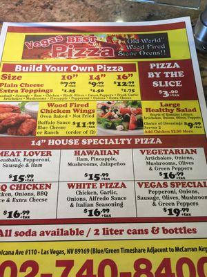 Menu photo 2 Vegas Best Pizza Las Vegas, NV Menu photo 2 Vegas Best Pizza Las Vegas, NV