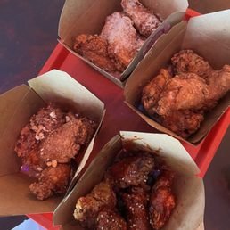 Small orders of original crispy, angel kick, sweet honey and honey butter Small orders of original crispy, angel kick, sweet honey and honey butter