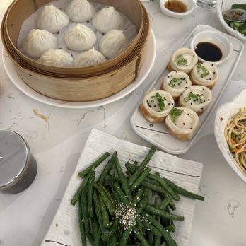 Dumpling Story - Pork Xiao Long Bao, pan fried pork baos, and green beans - Asian Fusion Near Me - San Francisco, California