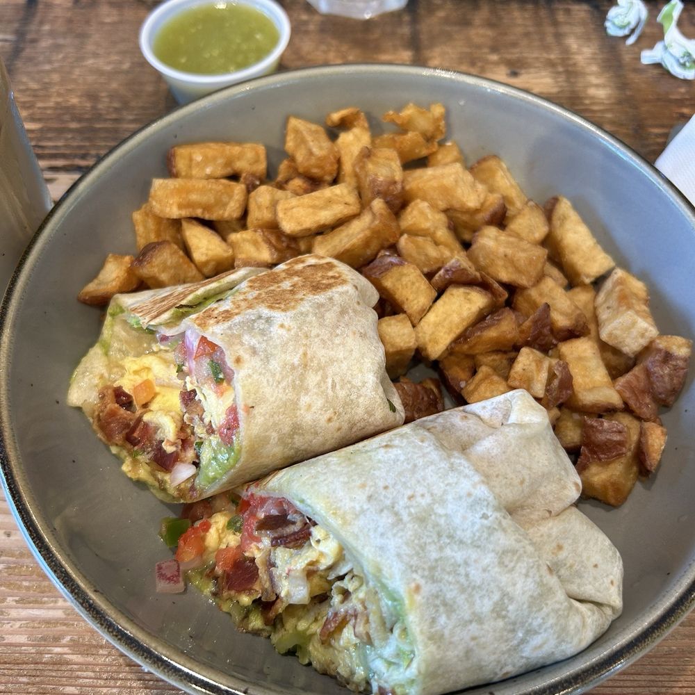 Breakaway Cafe - Bacon avocado burrito and has potatoes - Coffee & Tea Near Me - Chapel Hill, North Carolina