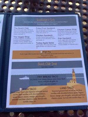 Menu photo 2 The Beach Club La Pointe, WI Menu photo 2 The Beach Club La Pointe, WI