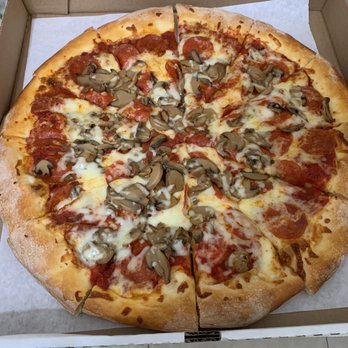 Pizza By Georgios - Pepperoni and mushrooms - Pizza Near Me - South Gate, California Pizza By Georgios - Pepperoni and mushrooms - Pizza Near Me - South Gate, California