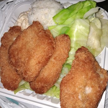 Ono Hawaiian BBQ - White fish with cabbage/broccoli, macaroni and rice - Hawaiian Near Me - Hemet, California Ono Hawaiian BBQ - White fish with cabbage/broccoli, macaroni and rice - Hawaiian Near Me - Hemet, California