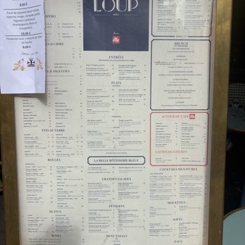 Loup - Menu - French Near Me - Paris, 75 Loup - Menu - French Near Me - Paris, 75