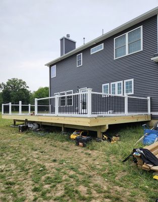 Deck Builds - When you're ready to build a new deck, turn to Prime Construction. Our local deck builders will work with you to design and construct a deck that exceeds your expectations.Our local deck builder can work with several kinds of materials. Depending on your preferences and budget, we can use: Wooden decking - timeless and traditional. Pressure-treated decking - durable and affordable. Composite decking - low-maintenance and weather-resistant Deck Builds - When you're ready to build a new deck, turn to Prime Construction. Our local deck builders will work with you to design and construct a deck that exceeds your expectations.Our local deck builder can work with several kinds of materials. Depending on your preferences and budget, we can use: Wooden decking - timeless and traditional. Pressure-treated decking - durable and affordable. Composite decking - low-maintenance and weather-resistant