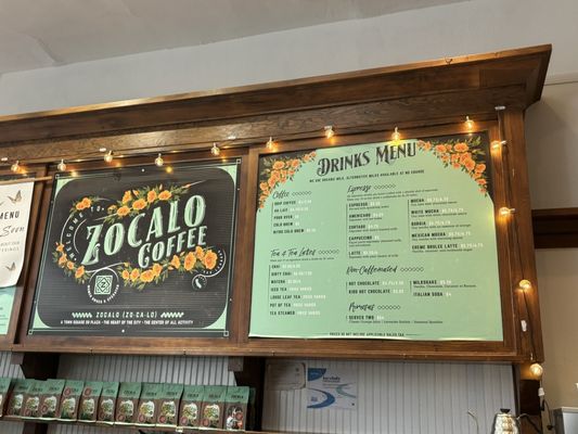 Photo of Zocalo Coffeehouse - San Leandro, CA, US. Drink menu