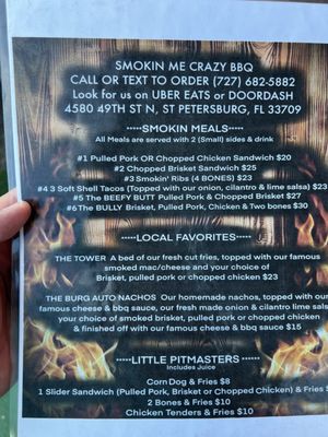 Menu photo 2 Smokin' Me Crazy BBQ Petersburg, FL Menu photo 2 Smokin' Me Crazy BBQ Petersburg, FL