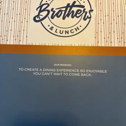 Brothers - Cover of menu