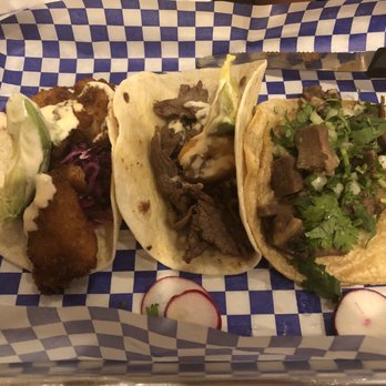 One Night Taco Stand - "Spicy" fish taco, surf and turf, and lengua - Tacos Near Me - Jacksonville, Florida