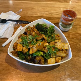 Bolay - Lemon chicken and terriyaki chicken with cilantro noodles and forbidden rice - New American Near Me - Boca Raton, Florida