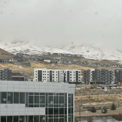 Staybridge Suites Lehi - Traverse Ridge Center - Snow on Traverse Mountain outside the hotel this morning!