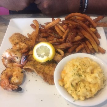 Della J's Delectables - Seafood meal with added jumbo shrimp withe french fries and Mac n cheese - Southern Near Me - Alexandria, Virginia