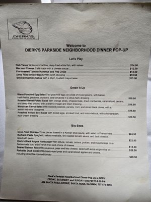 Menu photo 1 Dierk's Parkside Cafe Santa Rosa, CA Menu photo 1 Dierk's Parkside Cafe Santa Rosa, CA