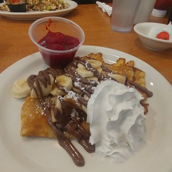 Loaded Cafe - Long Beach - strawberry, nutella, and banana crepe, A+ - American Near Me - Long Beach, California