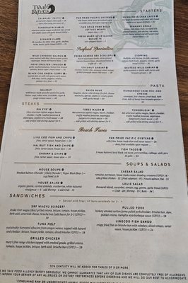 Menu photo 1 Tidal Raves Depoe Bay, OR Menu photo 1 Tidal Raves Depoe Bay, OR