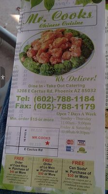 Menu photo 3 Mr. Cooks Chinese Cuisine Phoenix, AZ Menu photo 3 Mr. Cooks Chinese Cuisine Phoenix, AZ