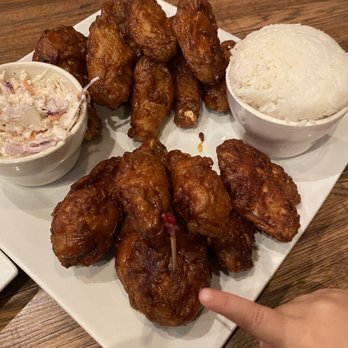 Bonchon Columbia - Medium Combo Half and Half. The one with the flag is spicy! - Chicken Wings Near Me - Columbia, Maryland Bonchon Columbia - Medium Combo Half and Half. The one with the flag is spicy! - Chicken Wings Near Me - Columbia, Maryland
