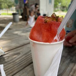 Texas Sno Fruit - Kicked up Piccadilly (with lime salt)
