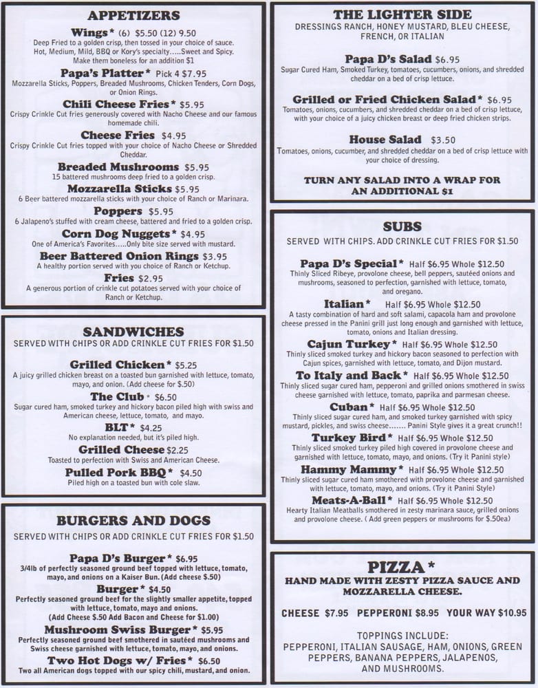 Social spots from Papa D's