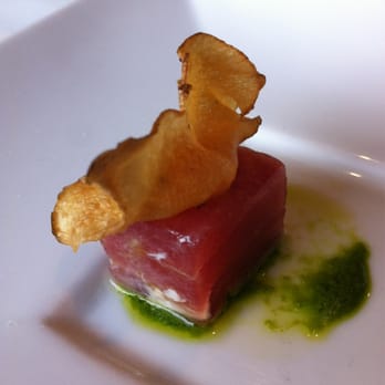 Marea - Tonno. Bigeye tuna, oyster crema, crispy artichokes - Italian Near Me - New York, New York Marea - Tonno. Bigeye tuna, oyster crema, crispy artichokes - Italian Near Me - New York, New York