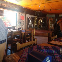 Stage for live music Tuesdays and Fridays