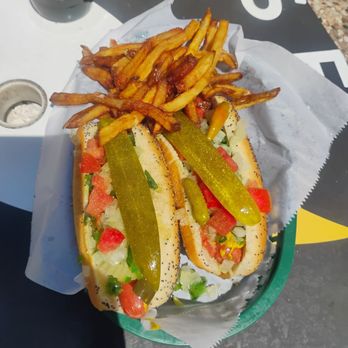 Tony's Chicago Beef Southside - Our two dog combo with one Chicago fire dog & one regular Chicago dog - Hot Dogs Near Me - Venice, Florida Tony's Chicago Beef Southside - Our two dog combo with one Chicago fire dog & one regular Chicago dog - Hot Dogs Near Me - Venice, Florida