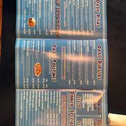 Greek Oasis - Front inside of the menu.