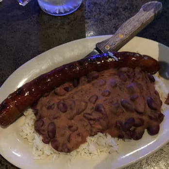 Tailgator's Pub & Grill - Andouille Sausage with Red Beans and Rice (add some Lousiana and ground pepper, it's good) - New American Near Me - Magnolia, Texas Tailgator's Pub & Grill - Andouille Sausage with Red Beans and Rice (add some Lousiana and ground pepper, it's good) - New American Near Me - Magnolia, Texas