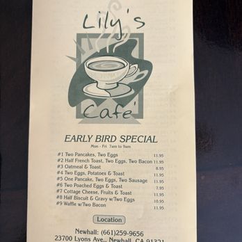 Lily's Cafe - Menu - American Near Me - Newhall, California