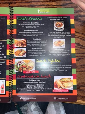 Menu photo 2 Compadres Painesville, OH