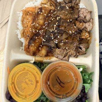 Glaze Teriyaki - Combo with Hidden Fjord Salmon and Grass Fed Steak - Japanese Near Me - New York, New York Glaze Teriyaki - Combo with Hidden Fjord Salmon and Grass Fed Steak - Japanese Near Me - New York, New York