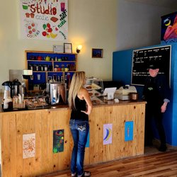 Jim Coates Studio Cafe - Customer and the owner