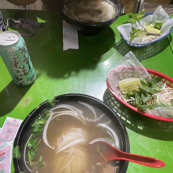 Cyclo Noodles - Brisket pho two and two teas for $35 - Cambodian Near Me - Long Beach, California