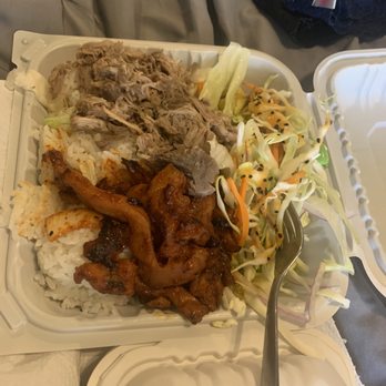 Ono Hawaiian BBQ - Spicy chicken Kalua Pork with Cabbage - Hawaiian Near Me - Mesa, Arizona