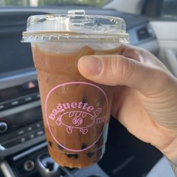 oat milk latte with boba