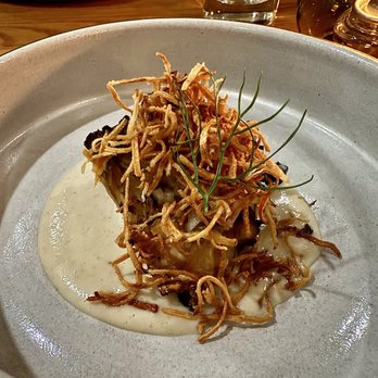 Heritage - Hen of the Woods Mushrooms (sunchoke stew, fermented mushroom) - best dish of the night! - Modern European Near Me - Long Beach, California
