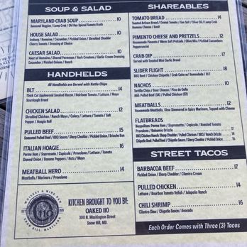 Burley Oak Brewing Company - Food menu - Breweries Near Me - Berlin, Maryland