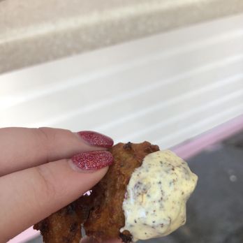 Key West Conch Fritters - Be sure to eat conch fritters with the key lime mustard. SO GOOD. - Street Vendors Near Me - Key West, Florida