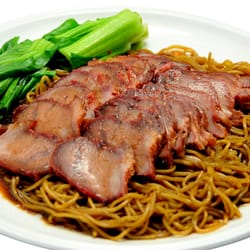 Malaysia Delights - Wonton Noodle. Noodle in Dark Soya Sauce served with Wonton Soup & Bbq Pork