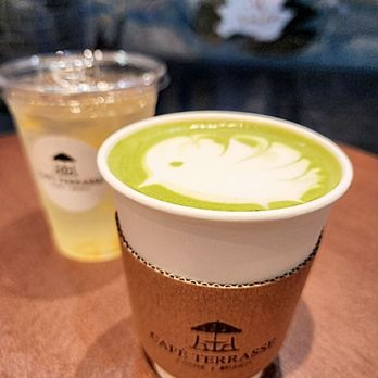 Cafe Terrasse - Matcha latte and yuzu drink - Breakfast & Brunch Near Me - Los Angeles, California
