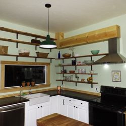 Positive Projects - Kitchen remodel - Custom wood work, live edge shelves, painting, and design